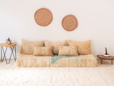 180cm // 6 ft Handmade Boujaad Rug Floor Sofa - Image 2