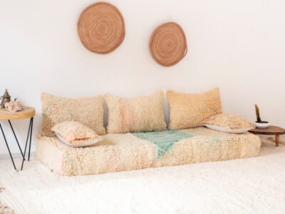 180cm // 6 ft Handmade Boujaad Rug Floor Sofa - Image 3