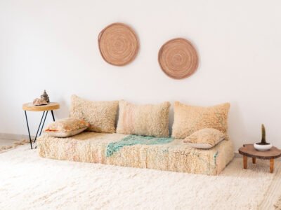 180cm // 6 ft Handmade Boujaad Rug Floor Sofa - Image 5