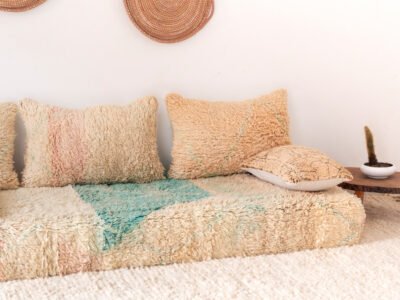 180cm // 6 ft Handmade Boujaad Rug Floor Sofa - Image 8