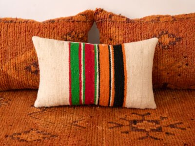 120 cm // 4 ft Vintage Orange handmade Floor Sofa with Berber Accents - Image 7