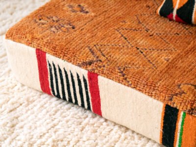 180cm // 6 Vintage Orange Moroccan Floor Sofa - Image 9