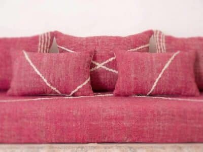 Moroccan Pink Floor Cotton Couch - Image 4