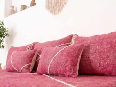 Moroccan Pink Floor Cotton Couch - Image 7