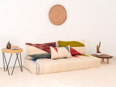150cm // 5 ft Abstract Handmade Moroccan Kilim Sofa - Image 10