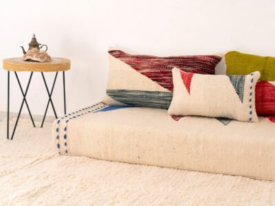 150cm // 5 ft Abstract Handmade Moroccan Kilim Sofa - Image 8