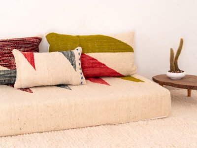 150cm // 5 ft Abstract Handmade Moroccan Kilim Sofa - Image 7