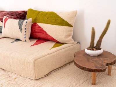 150cm // 5 ft Abstract Handmade Moroccan Kilim Sofa - Image 6