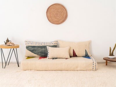 150cm // 5 ft Handmade Moroccan Abstract Kilim Floor Sofa