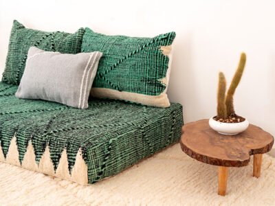 120cm // 4 ft Green Zanafi Floor Cushion Set with Grey Accent Pillow - Image 7