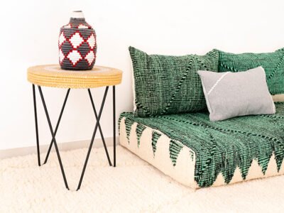 120cm // 4 ft Green Zanafi Floor Cushion Set with Grey Accent Pillow - Image 6