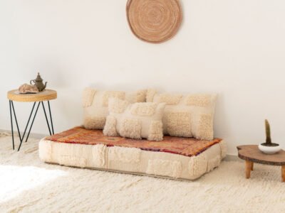 120 cm // 4 Moroccan mix Vintage & white Zellij Rug Floor Sofa