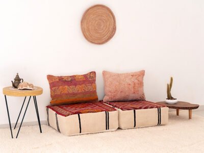 2 Seats Moroccan Wool Floor Sofa - Image 2