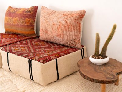 2 Seats Moroccan Wool Floor Sofa - Image 11