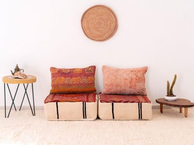 2 Seats Moroccan Wool Floor Sofa