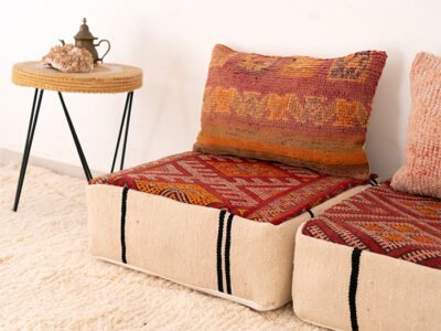 2 Seats Moroccan Wool Floor Sofa - Image 9