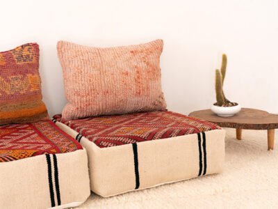 2 Seats Moroccan Wool Floor Sofa - Image 8
