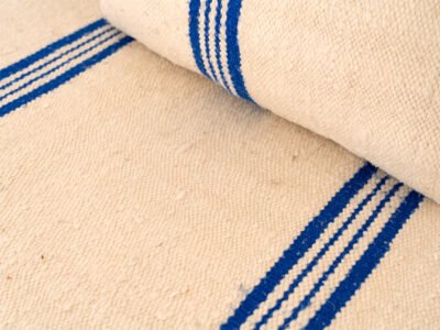 210cm // 7 ft Handmade Blue Stripes Moroccan Floor Sofa - Image 12