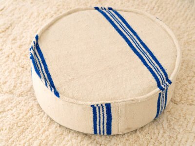 210cm // 7 ft Handmade Blue Stripes Moroccan Floor Sofa - Image 5