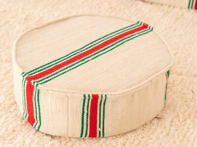 210cm // 7 ft Handmade Red & Green Stripes Moroccan Floor Sofa - Image 7