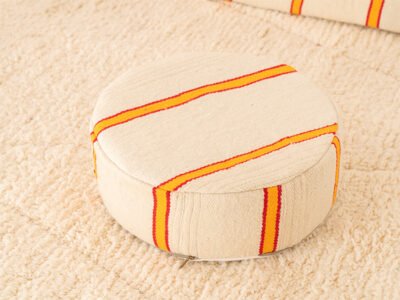 210cm // 7 ft Handmade Red & Orange Stripes Moroccan Floor Sofa - Image 12