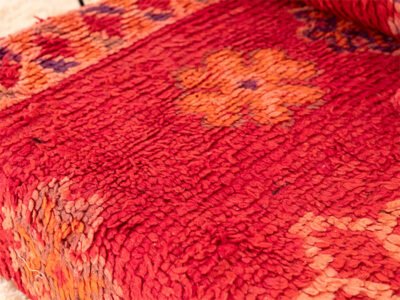 210cm // 7 ft Vintage Red Moroccan Wool Sofa Floor Cushion - Image 4