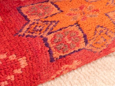210cm // 7 ft Vintage Red Moroccan Wool Sofa Floor Cushion - Image 3
