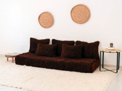 180cm // 6ft  Brown Beni Ourain Sofa - Image 10