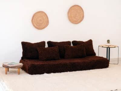 180cm // 6ft  Brown Beni Ourain Sofa - Image 9
