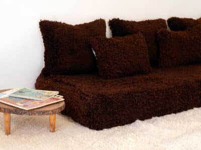 180cm // 6ft  Brown Beni Ourain Sofa - Image 7