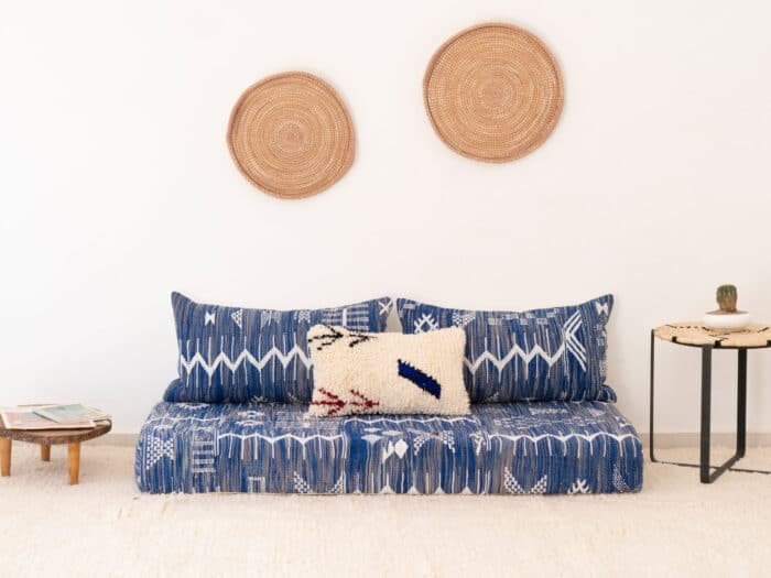 150cm // 5ft Handwoven Blue Kilim Sofa