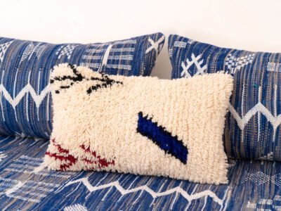 150cm // 5ft Handwoven Blue Kilim Sofa - Image 6