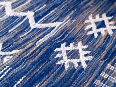 150cm // 5ft Handwoven Blue Kilim Sofa - Image 5