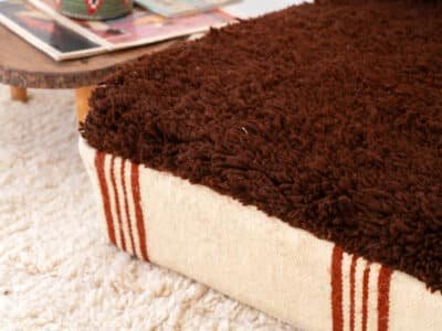 180cm // 6ft Mixed Blanket & Brown Beni Ourain Sofa - Image 4