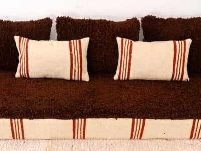 180cm // 6ft Mixed Blanket & Brown Beni Ourain Sofa - Image 2
