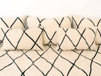 180cm ft 6ft Moroccan White Striped Blanket Sofa - Image 6