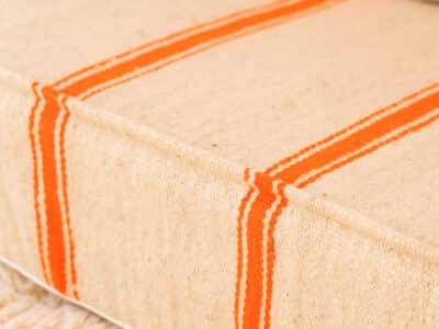 210cm ft 7ft Moroccan Orange Striped Blanket Sofa - Image 3