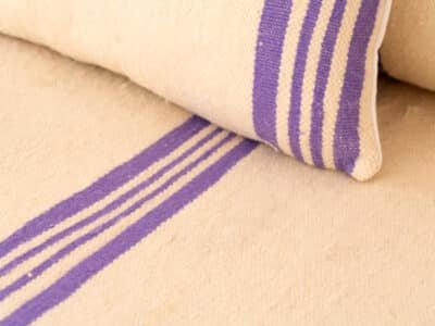 210cm ft 7ft Moroccan Purple Striped Blanket Sofa - Image 5