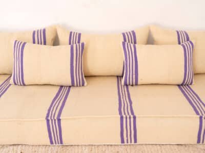 210cm ft 7ft Moroccan Purple Striped Blanket Sofa - Image 4