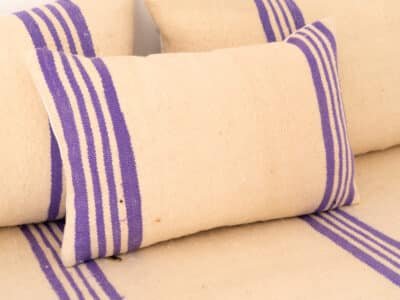 210cm ft 7ft Moroccan Purple Striped Blanket Sofa - Image 3
