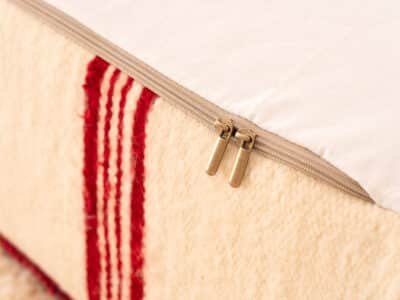 Vintage Mixed-Textile Berber Floor Pouf - Image 2