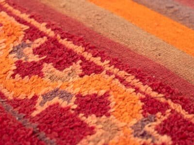 Vintage Striped and Tufted Berber Pouf - Image 3