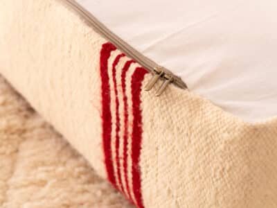 Vintage Striped and Tufted Berber Pouf - Image 6