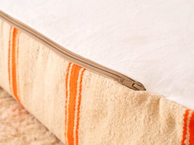 Vintage Red and Orange Berber Pouf - Image 6