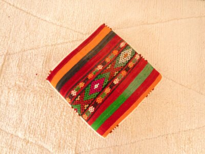 Vintage Geometric Kilim Pouf - Image 2