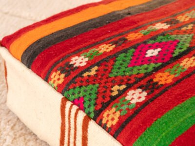 Vintage Geometric Kilim Pouf - Image 5