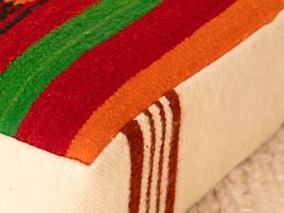 Vintage Geometric Kilim Pouf - Image 4