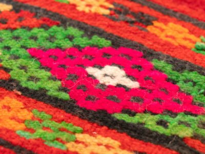 Vintage Geometric Kilim Pouf - Image 3