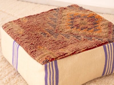 Vintage Earthy Red Berber Pouf - Image 2