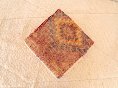 Vintage Earthy Red Berber Pouf - Image 5